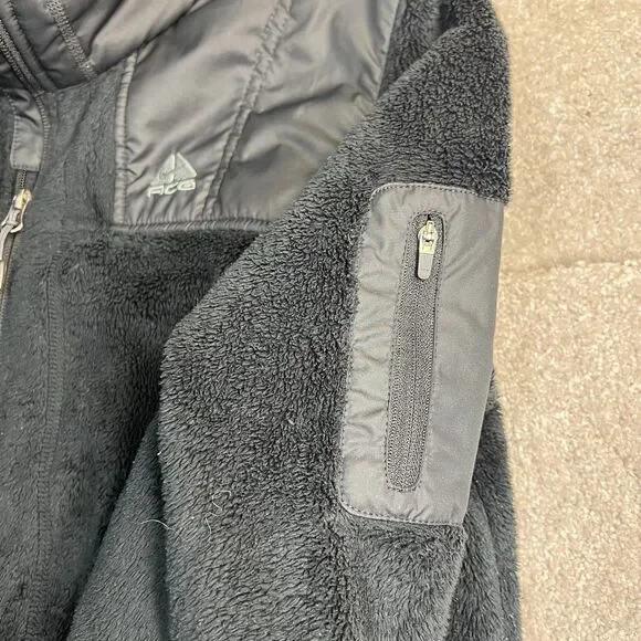 Nike ACG Full Zip Jacket Fleece Sherpa Furry Soft Black Womens Medium‎ M - Picture 8 of 10